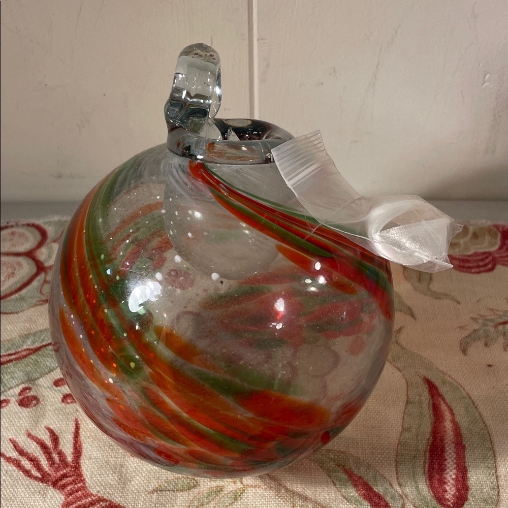 Hand Blown Glass Orb Witch Ball Ornament Swirling Colors Sun Catcher